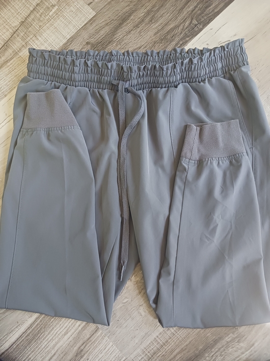 Time and Tru Pants - Lightweight Gray Maternity Joggers with Drawstring